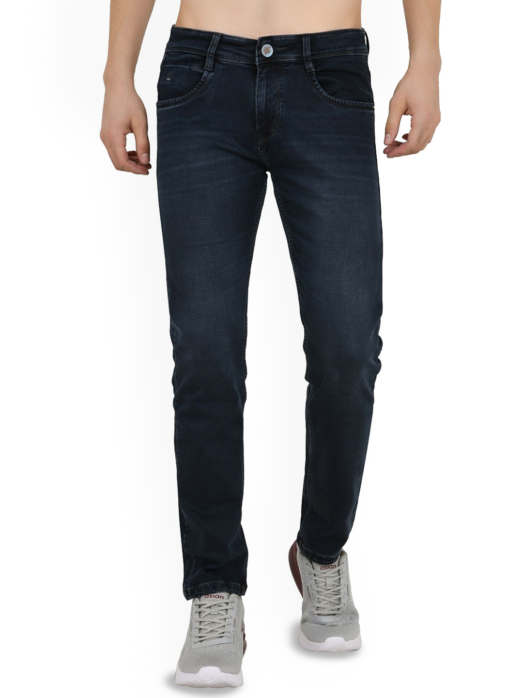 Pavilion Jeans Men Skinny Fit Mid-Rise Whiskers and Chevrons Jeans