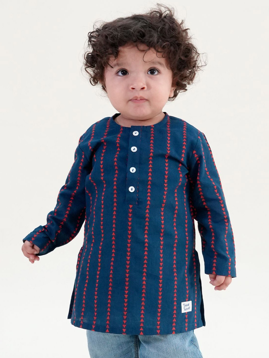 Tiber Taber Boys Geometric Printed Daily Cotton Straight Kurta