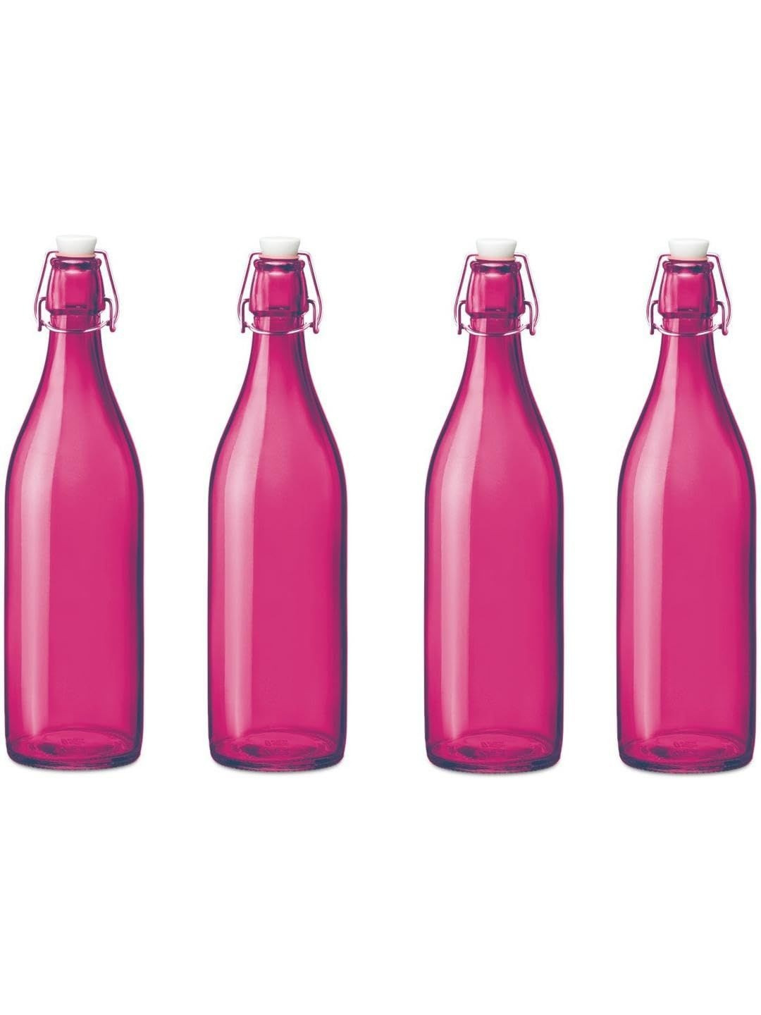 1ST TIME Transparent Glass Freezer Safe Water 4 Pieces Bottle- 71000Ml