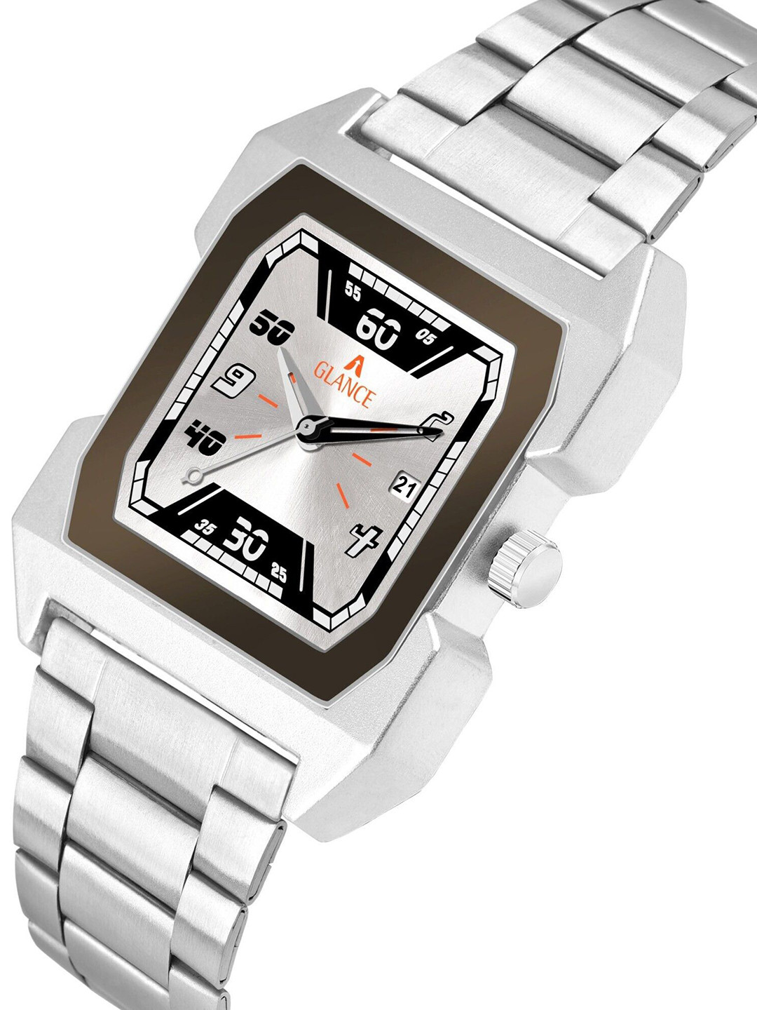 Aglance Unisex Rectangular Dial & Bracelet Style Strap Analogue Watch AG_L_9338_AG1574SM01