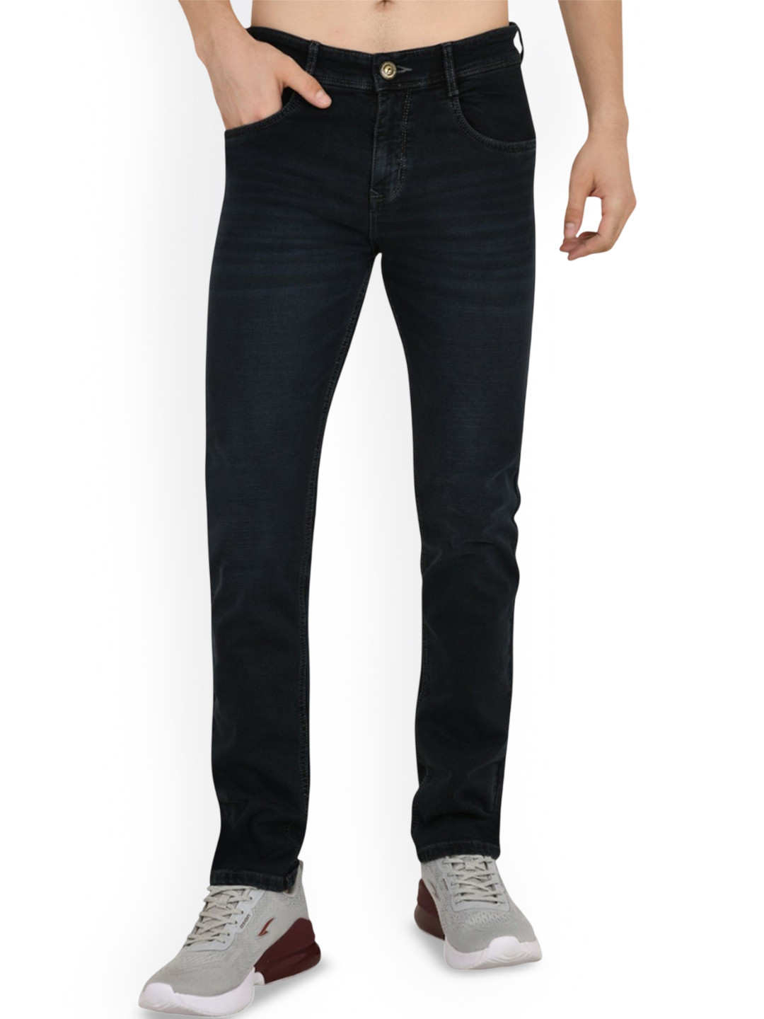Pavilion Jeans Men Skinny Fit Mid-Rise Non Stretchable Whiskers and Chevrons  Jeans
