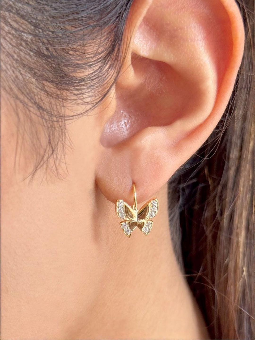 EZURR Women Diamond Shaped Twilight Butterfly Studs Earrings