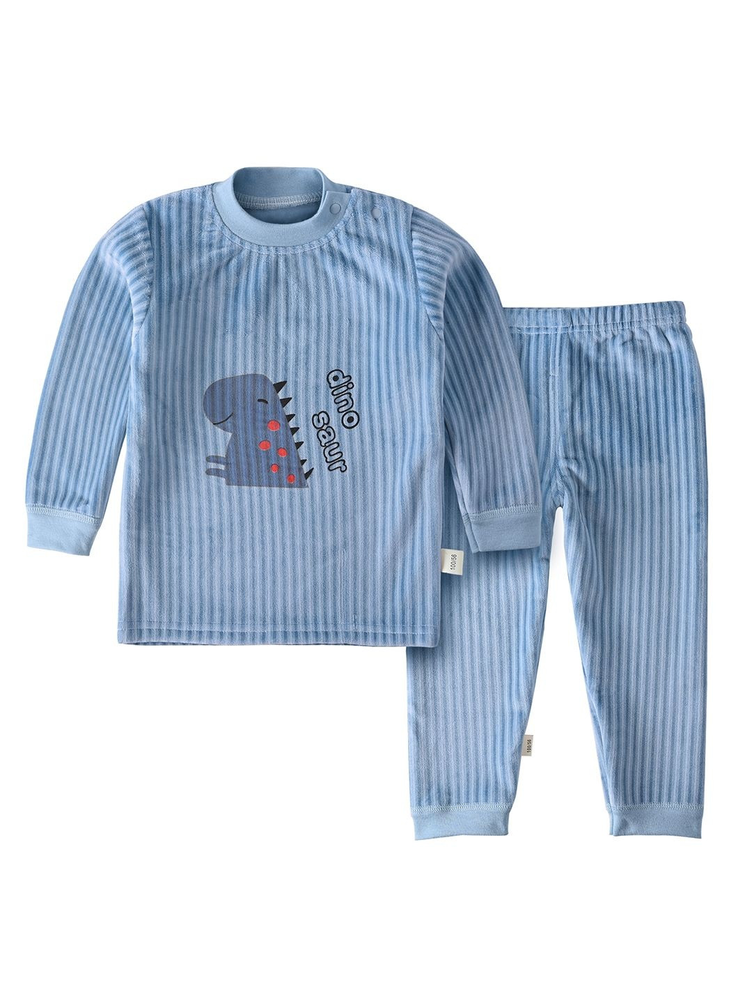 Bold N Elegant Kids Blue Cotton Blend Striped Clothing Set
