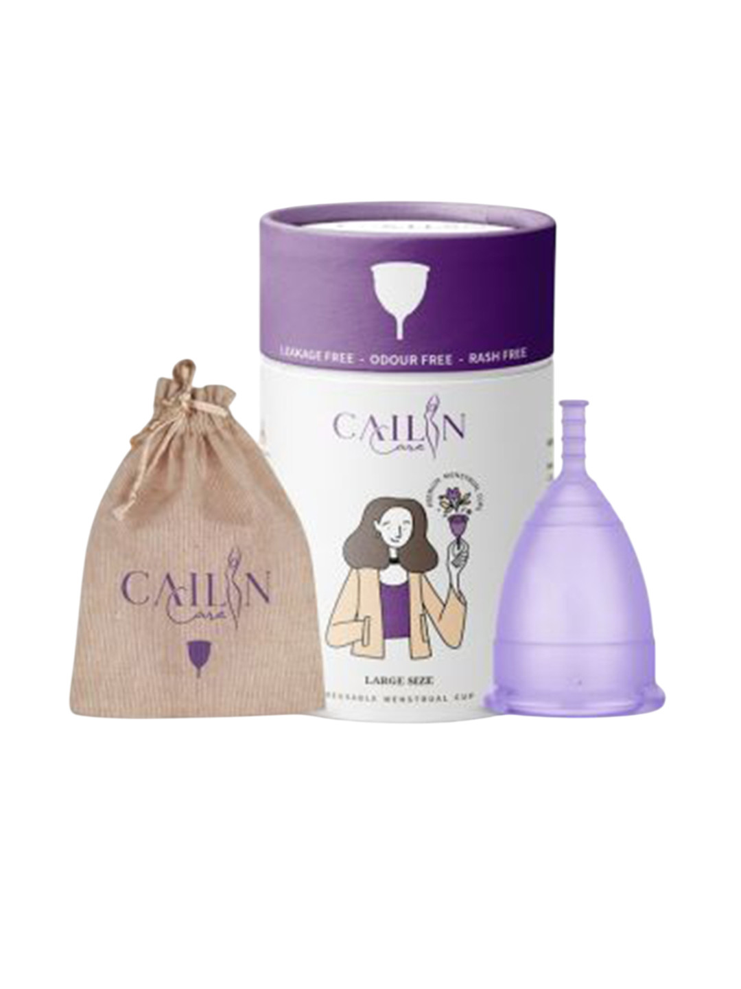 Cailin Care Super Soft Reusable Menstrual Cup With Air-Hole Technology - Large