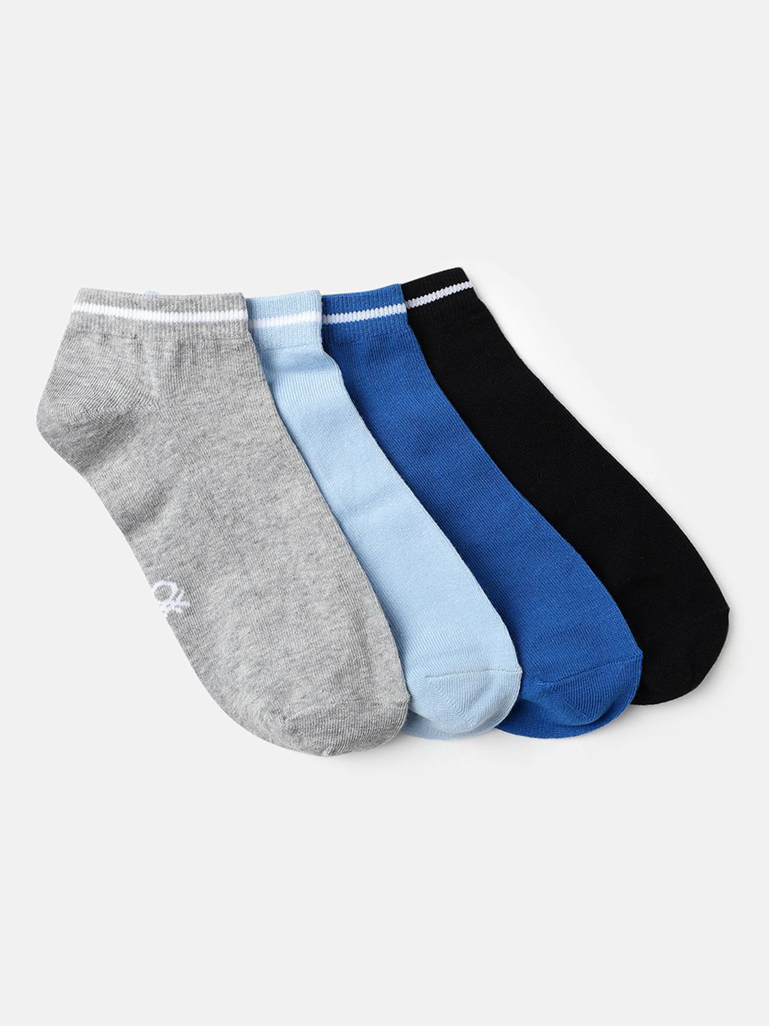 United Colors of Benetton Unisex Pack of 4 Solid Ankle Length  Socks