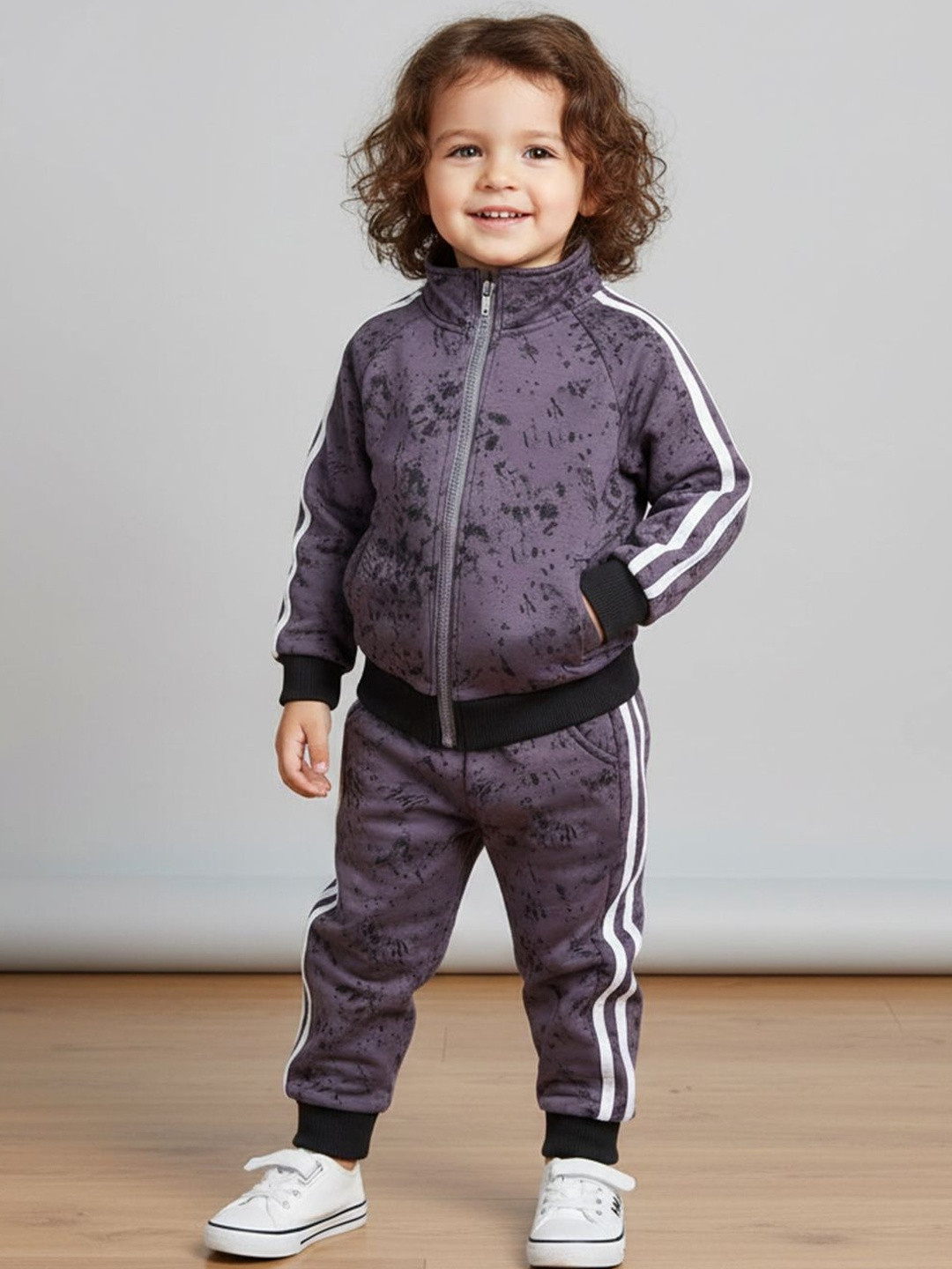 Bold N Elegant Boys Grey Cotton Blend Dyed Clothing Set