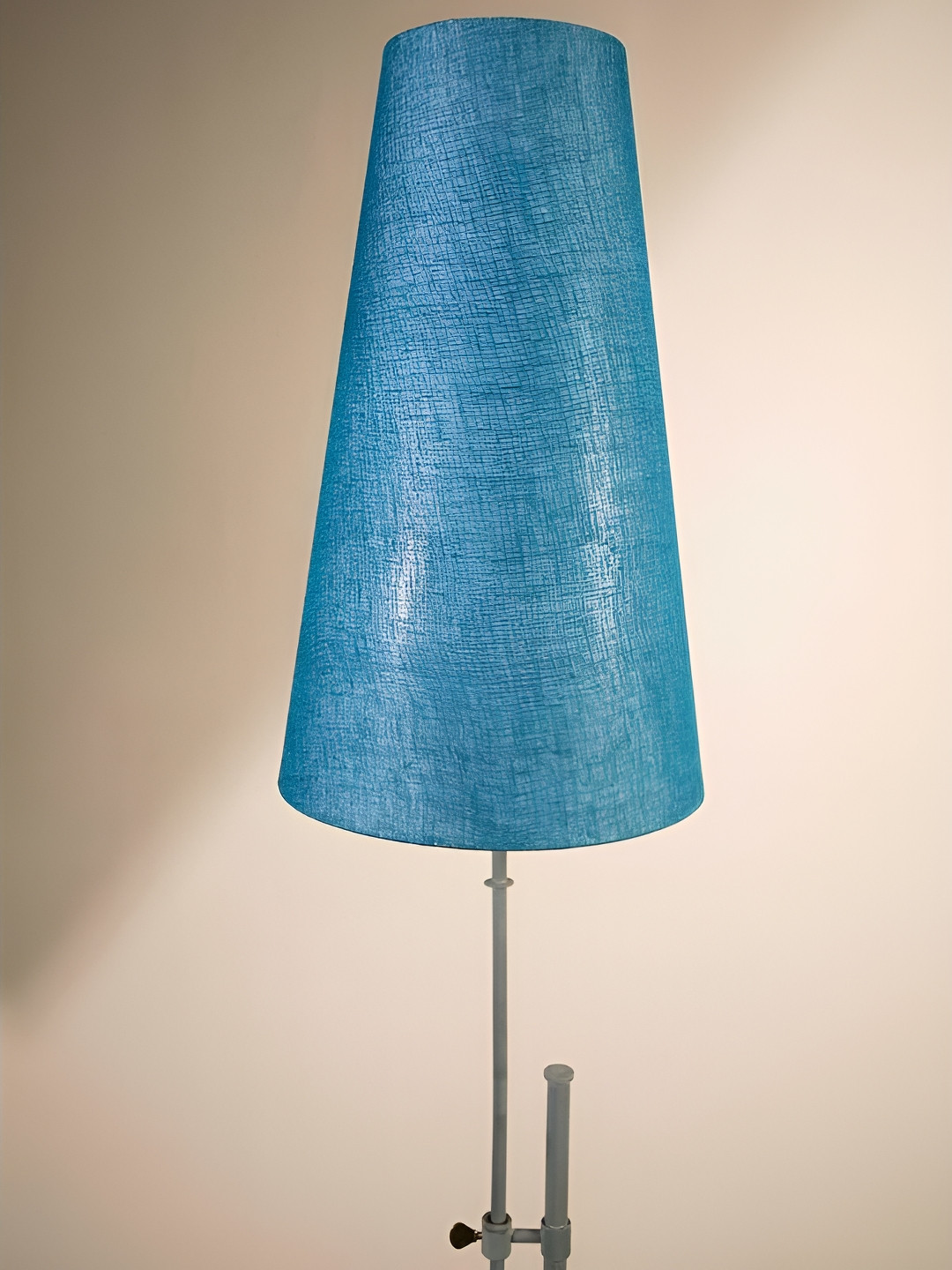 FREEDOM TREE Blue & Steel Cotton And Metal Frustum Shaped Lampshaed