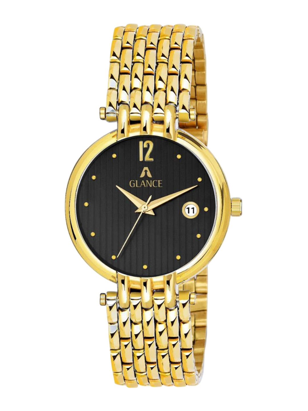 Aglance Unisex Embellished Dial & Bracelet Style Straps Analogue Watch JK_AG8172B_B_rl12