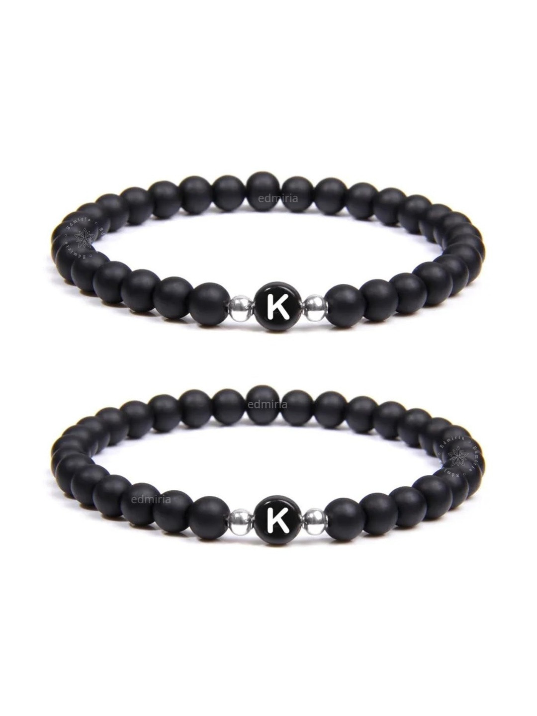 EDMIRIA Unisex Set of 2 Black Ceramic Charm