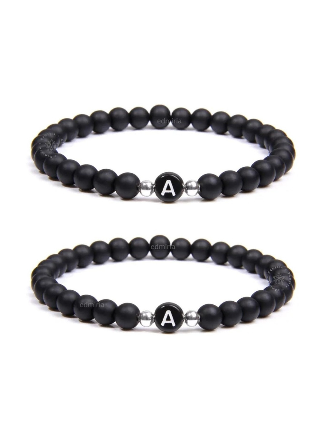 EDMIRIA Unisex Set Of 2 Initial Letter Name Bracelets