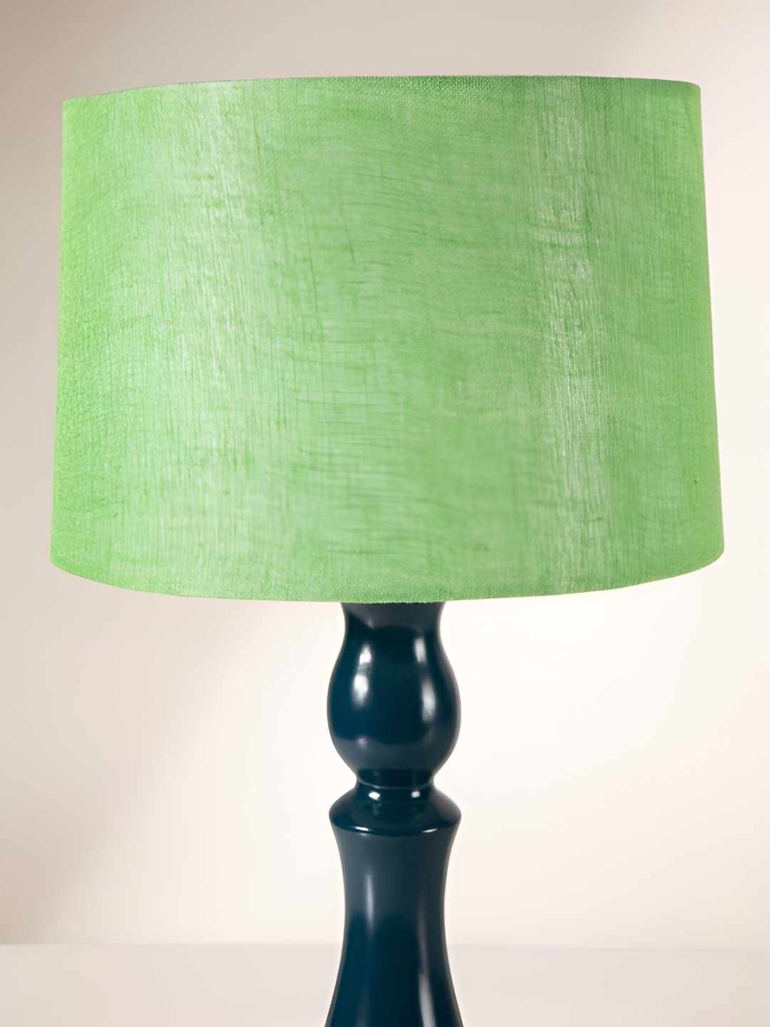 FREEDOM TREE Green & Blue Textured Metal Cotton Cylindrical Shaped Table Lamp