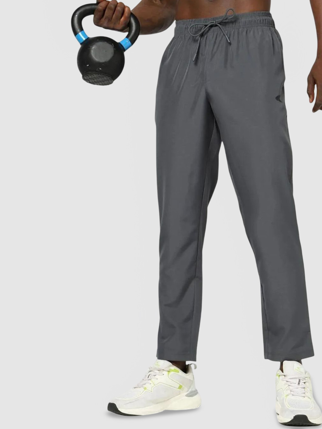 Performax Men's Solid Mid-Rise Drawstring Track Pants