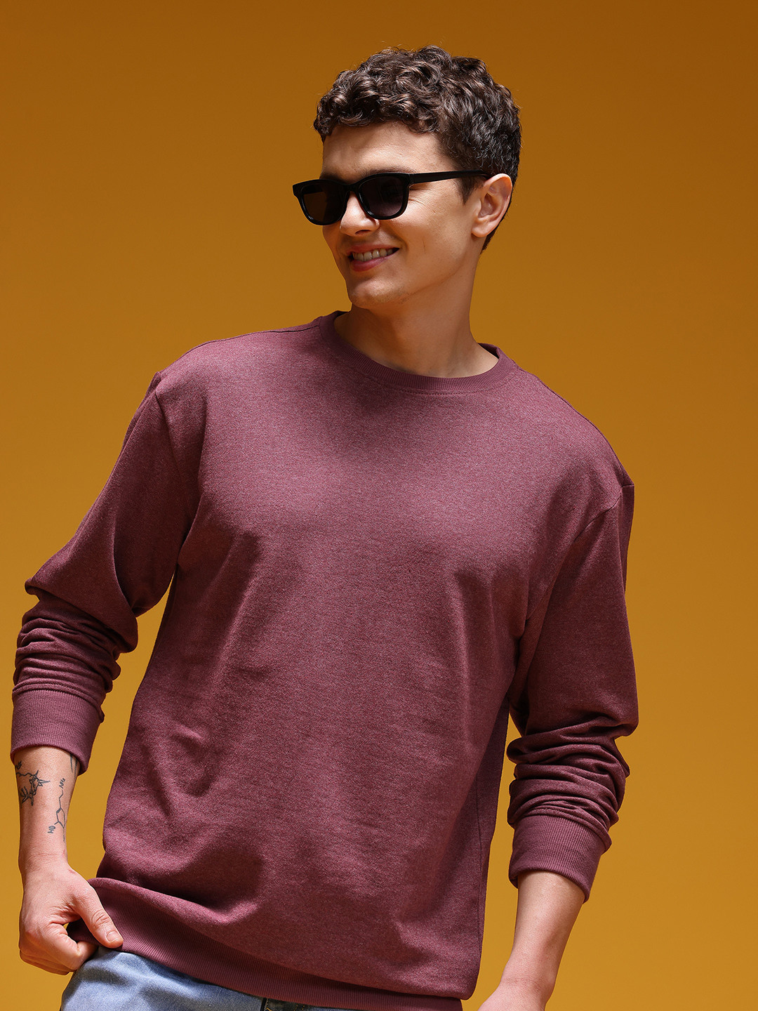 HERE&NOW Heathered Effect Oversize Sweatshirt