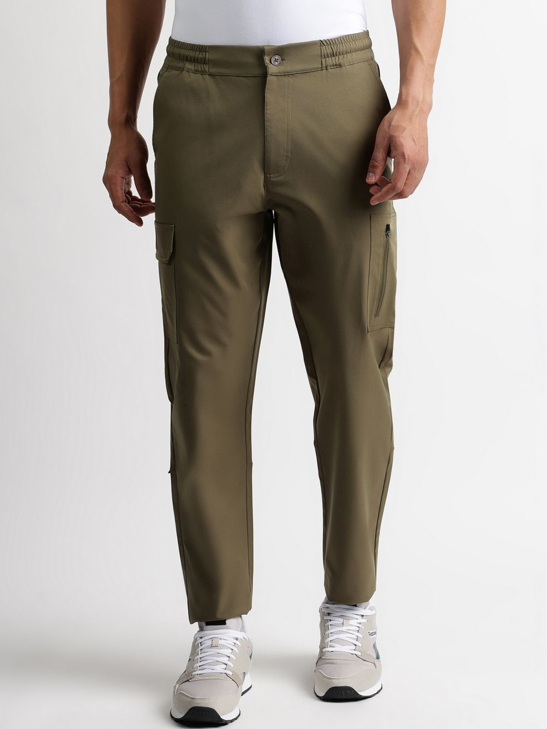 Reebok Men Regular Fit Mid-Rise Street Cargo Trousers