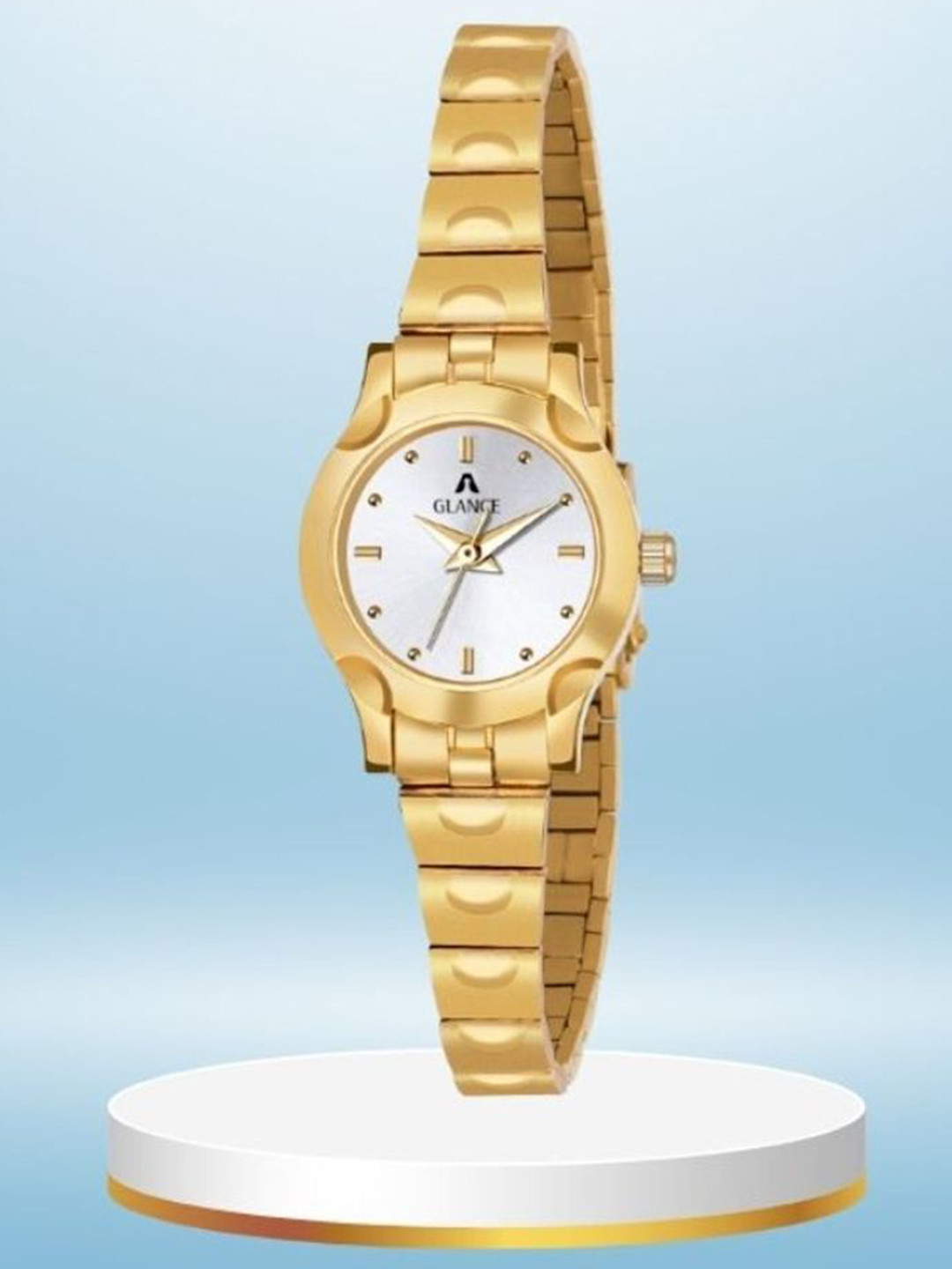 Aglance Unisex Round Dial & Bracelet Style Straps Analogue Watch New1002_8019YM03