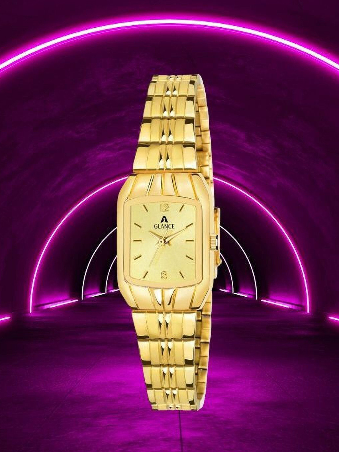 Aglance Unisex Rectangular Dial Analogue Watch AG_L_2427_9151ym01