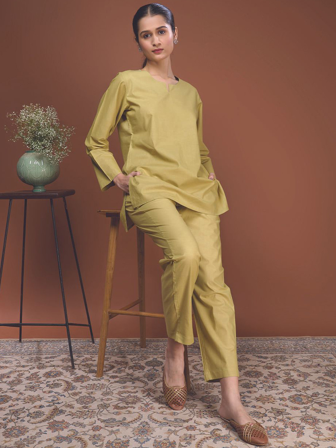 BYOGI Tulsi Infused Kurta Pyjama Loungewear Set