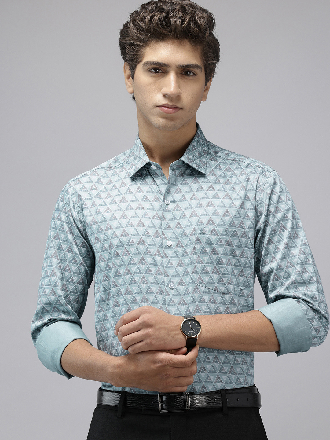 Arrow Manhattan Slim Fit Abstract Printed Pure Cotton Formal Shirt