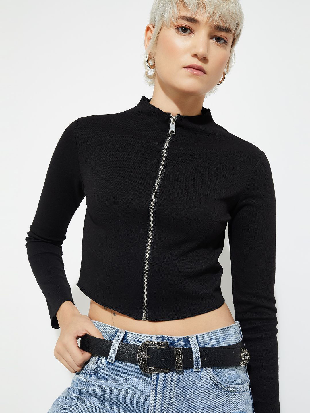 max Collarless Crop Tailored Jacket