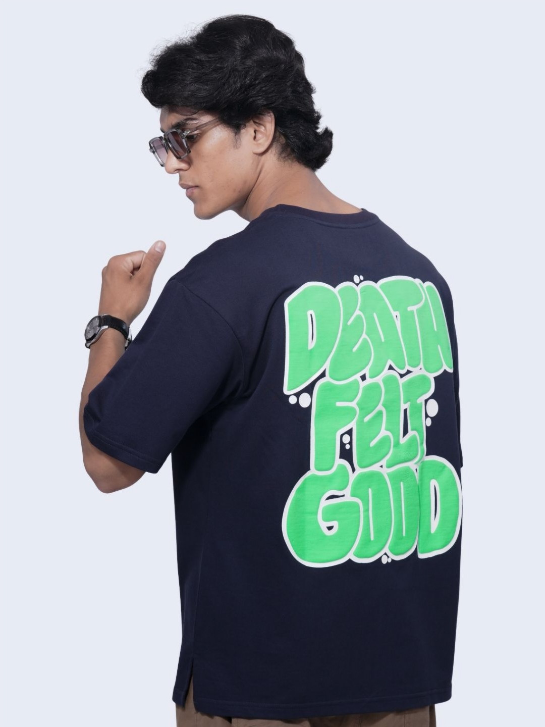 Fans Army Men Typography Death Feel Good Printed Oversized Pure Cotton Casual T-shirt
