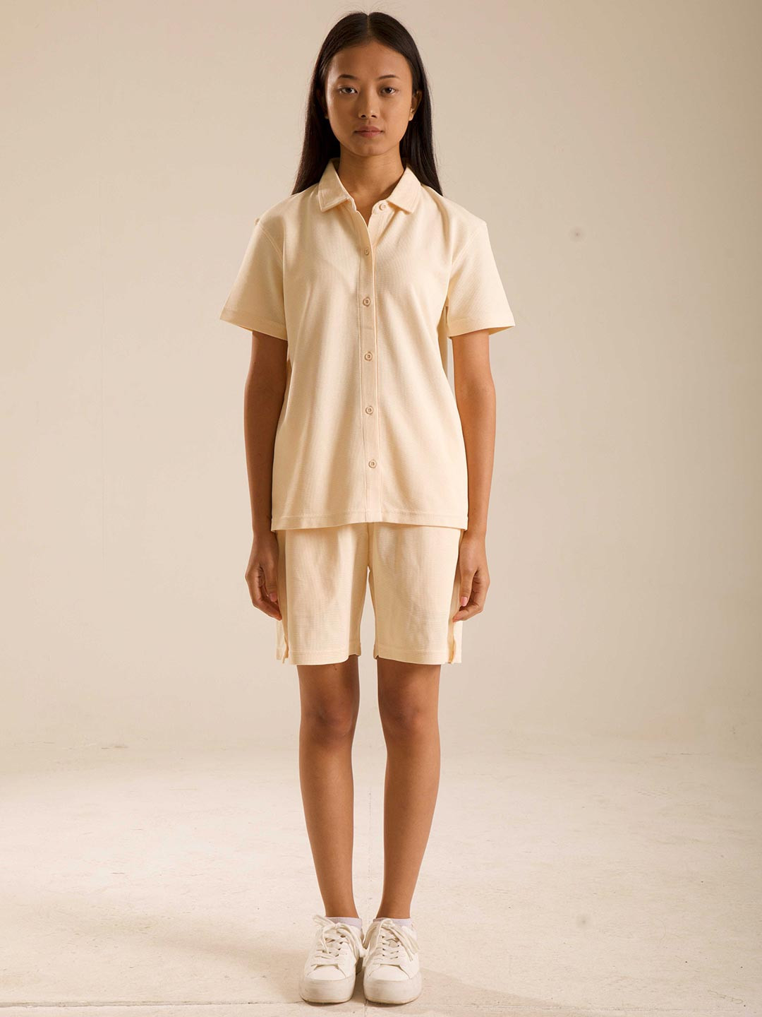 ONEWAY Self Design Shirt & Shorts Co-Ords