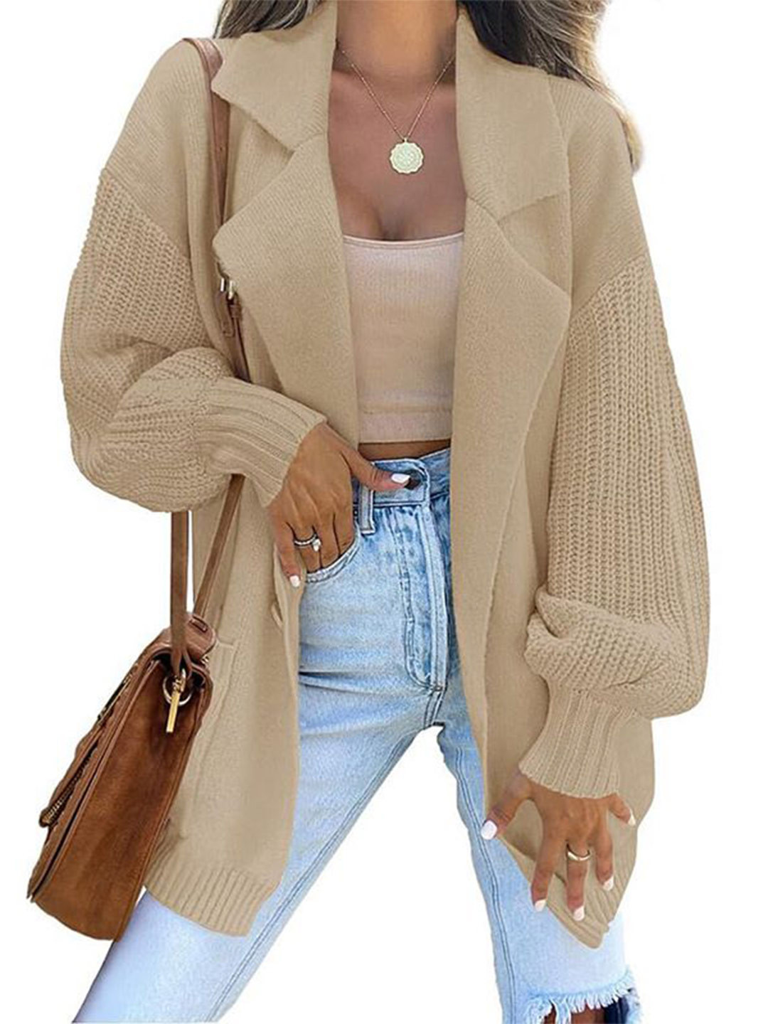 Mast & Harbour Women Shawl Collar Long Sleeves Shrug