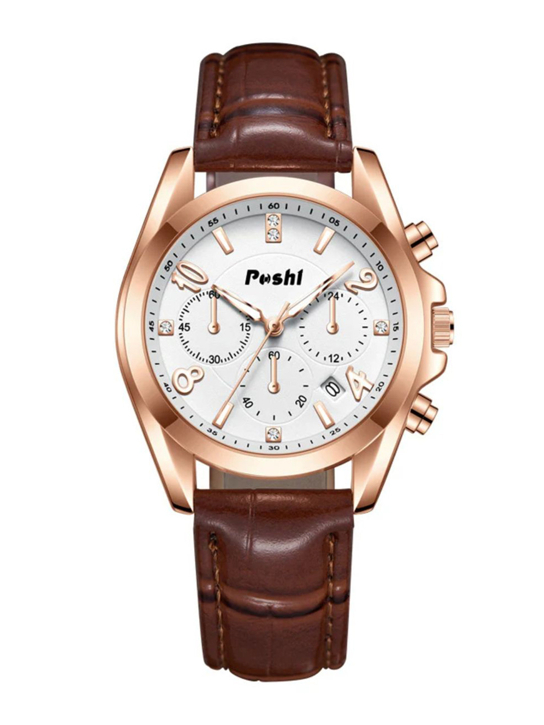 Poshi Women Roumd Dial & Straps Analogue Watch POSW21-955635451758-BROWN