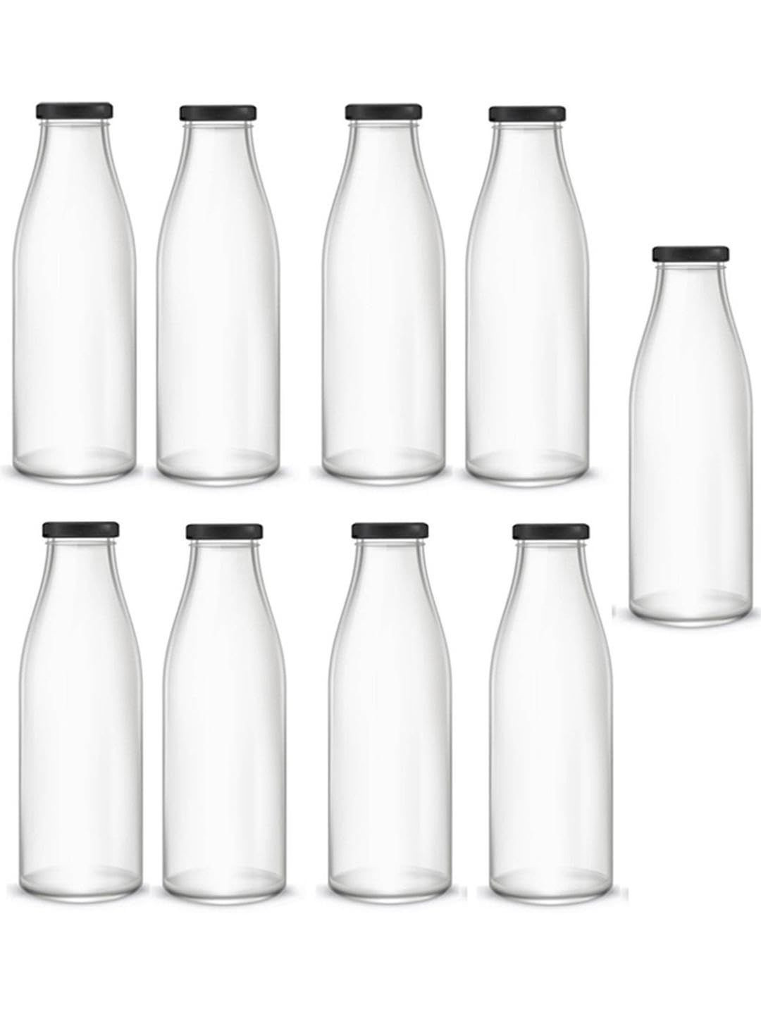 1ST TIME Glass Watter Bottel Unisex Set of 9 Solid Glass Water Bottle