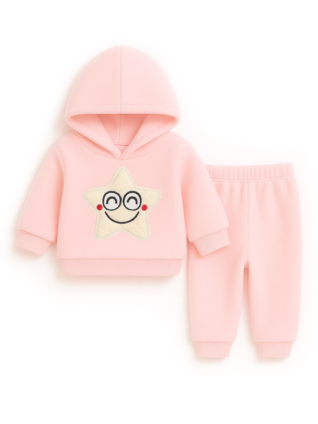 Bold N Elegant Kids-Unisex Pink Polyester Embroidered Clothing Set