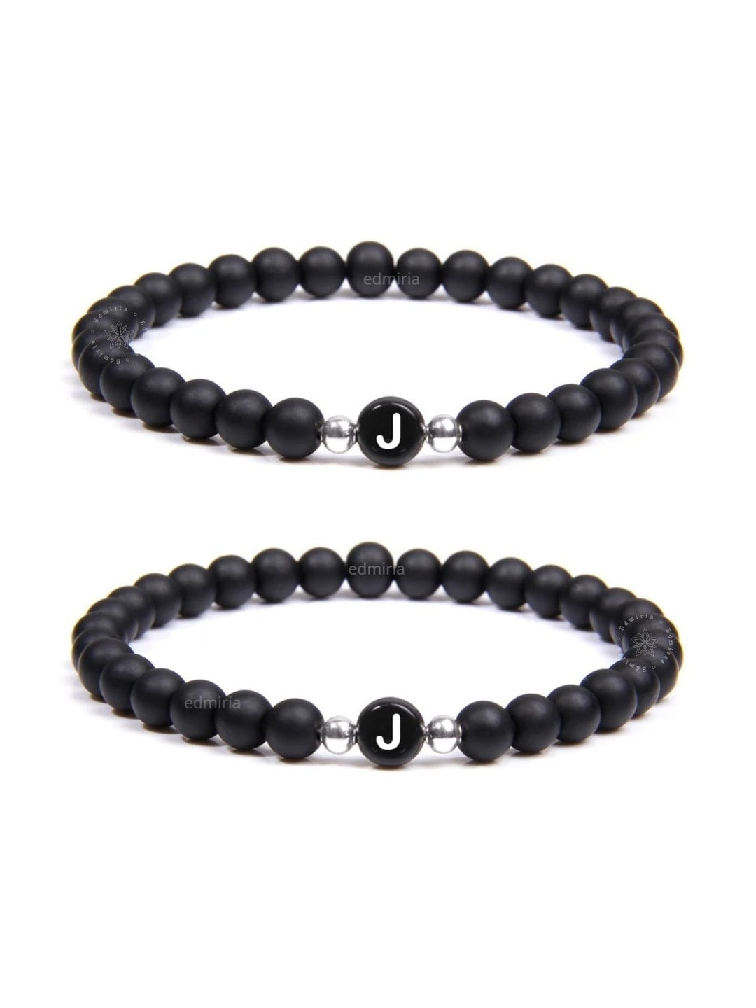 EDMIRIA Unisex Set of 2 Initial Letter Name Bracelets