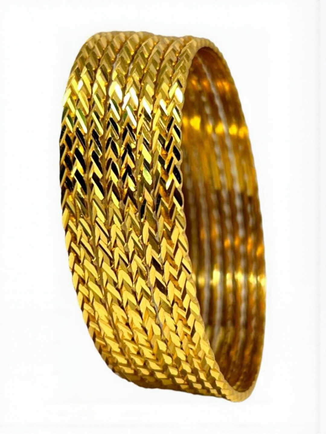 MAA sitala store Set of 8 Gold-Plated Bangle