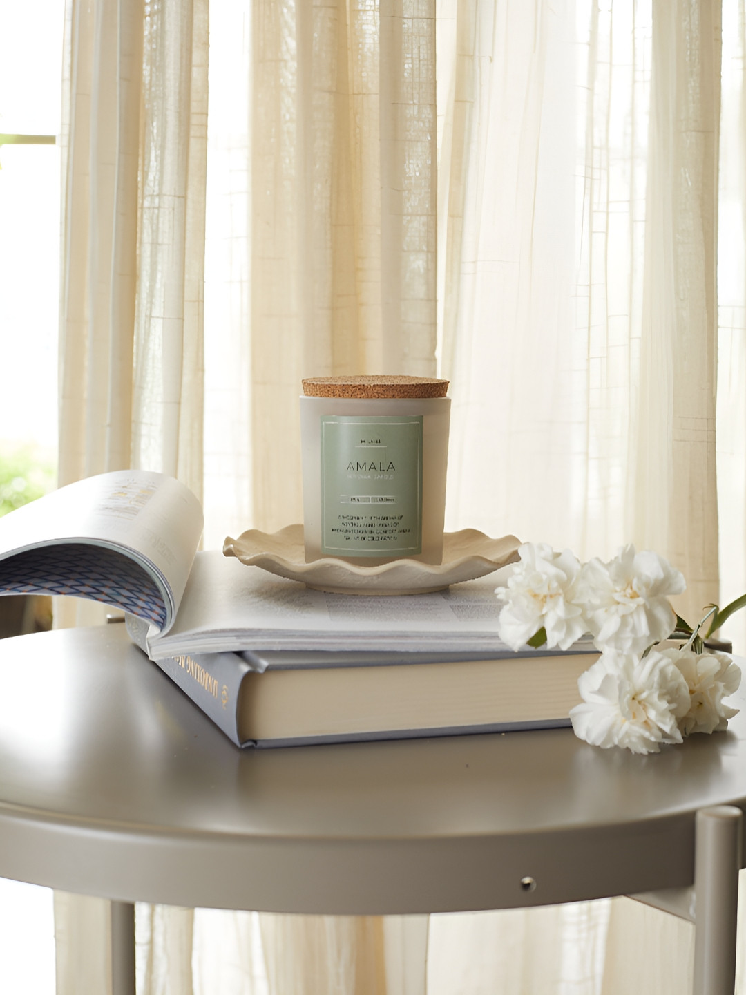 Michri White Amala Scented Soy Jar Candle