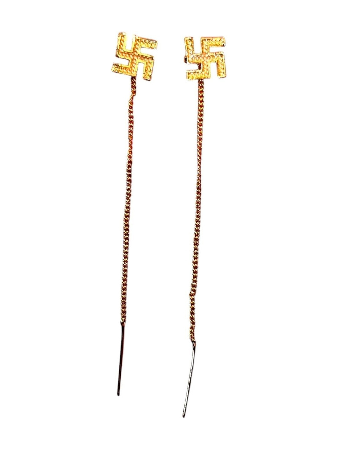 MAA sitala store Gold-Plated Swastik Shaped Drop Earrings