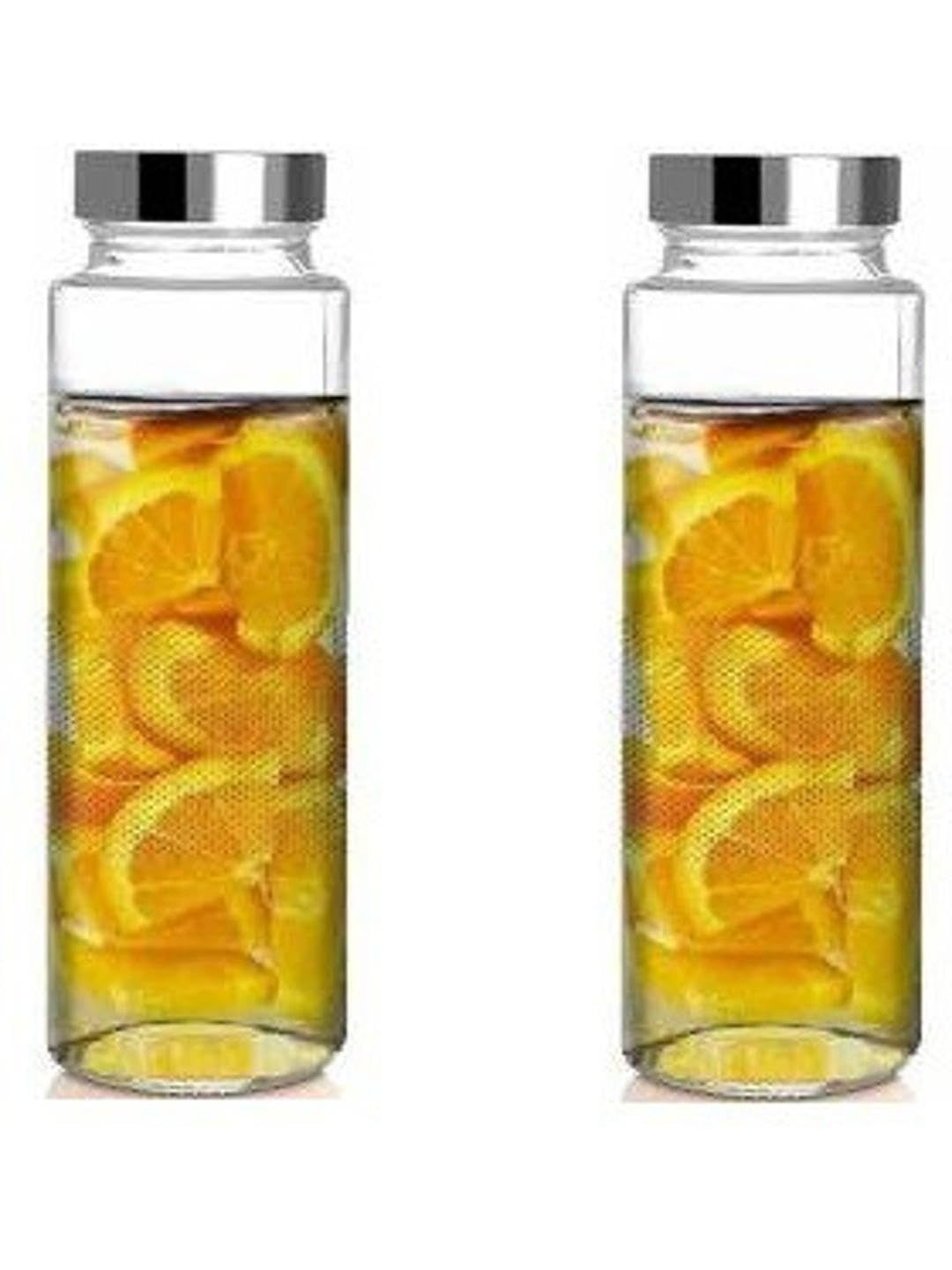 1ST TIME 2 Transparent Glass Solid Water Bottle