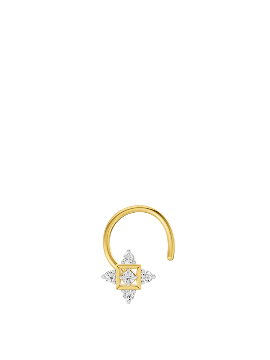 Sparkles Women 14 KT Gold Nosepin With 0.02 Carat Round Shape Lab Grown Diamonds- 0.34 g