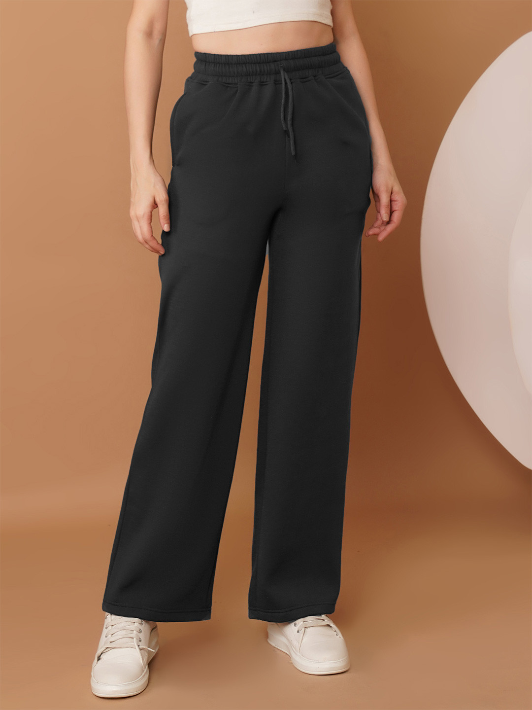 U&F Women Straight Fit Cotton Track Pants