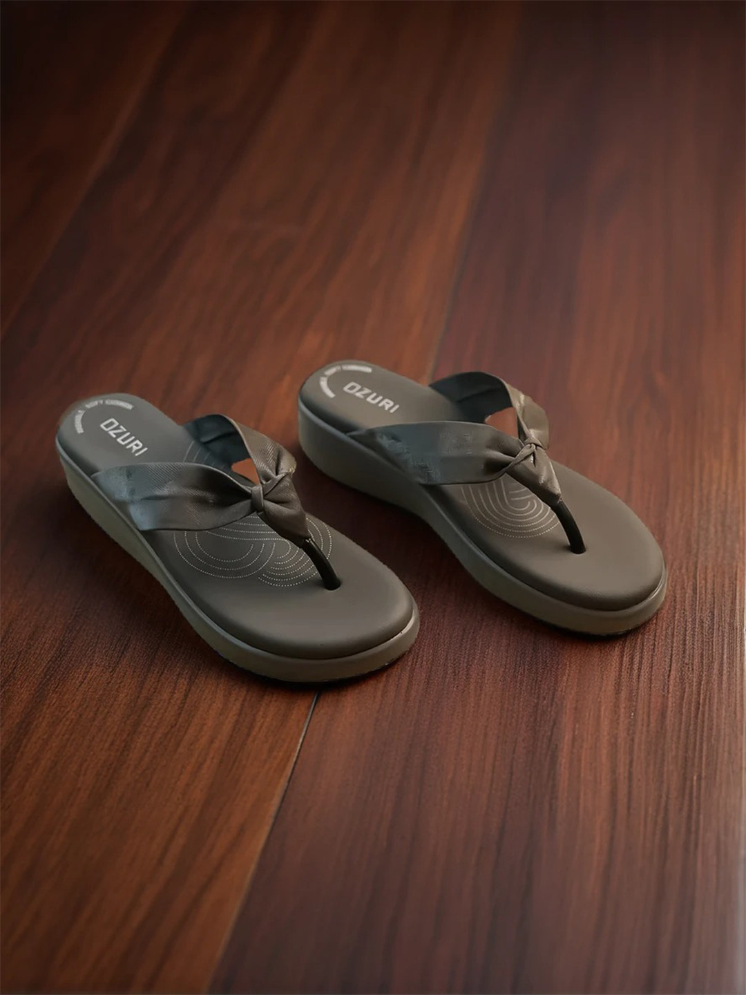 Ozuri Suede Wedge Sandals with Bows