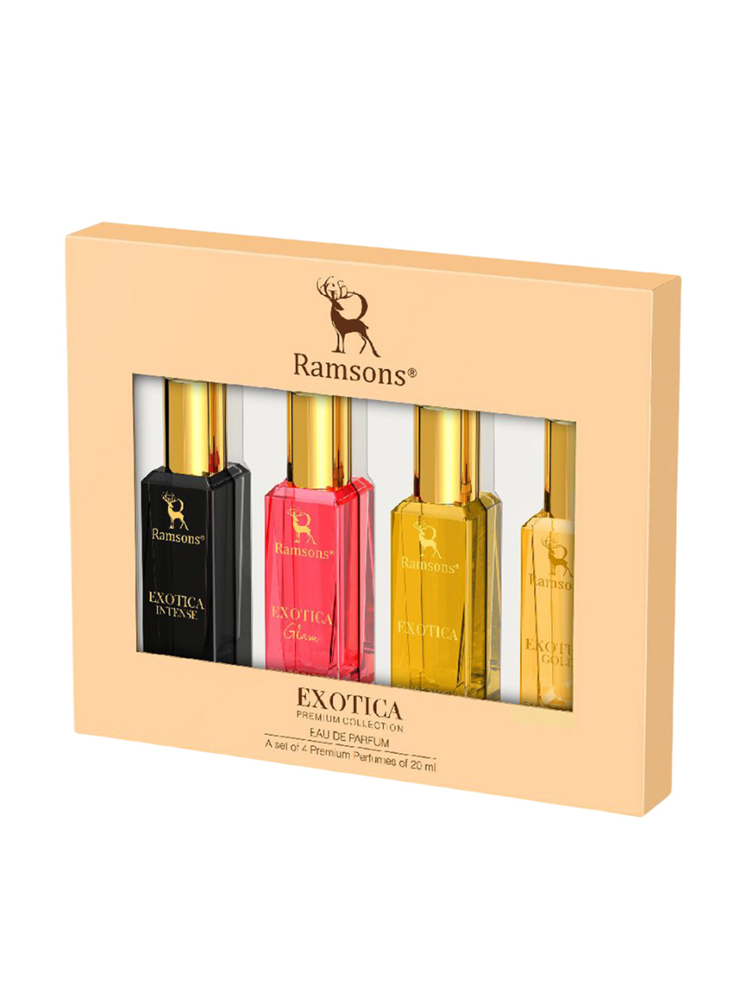 Ramsons Men Set Of 4 Exotica Intense & Glam & Gold Long Lasting Eau De Parfum - 20 ml Each