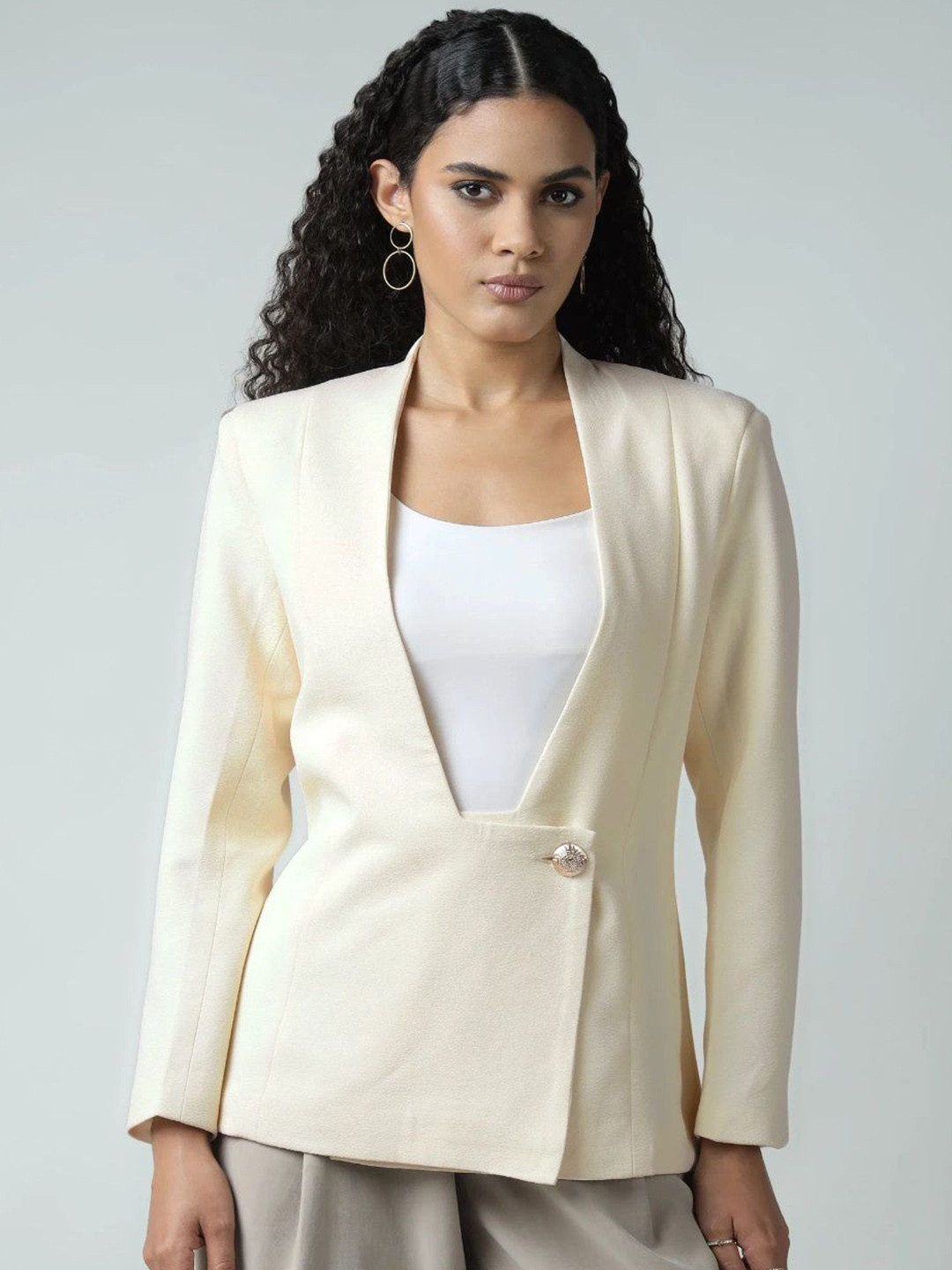 SANAITA CREATIONS Single Breasted Shawl Collar Blazer