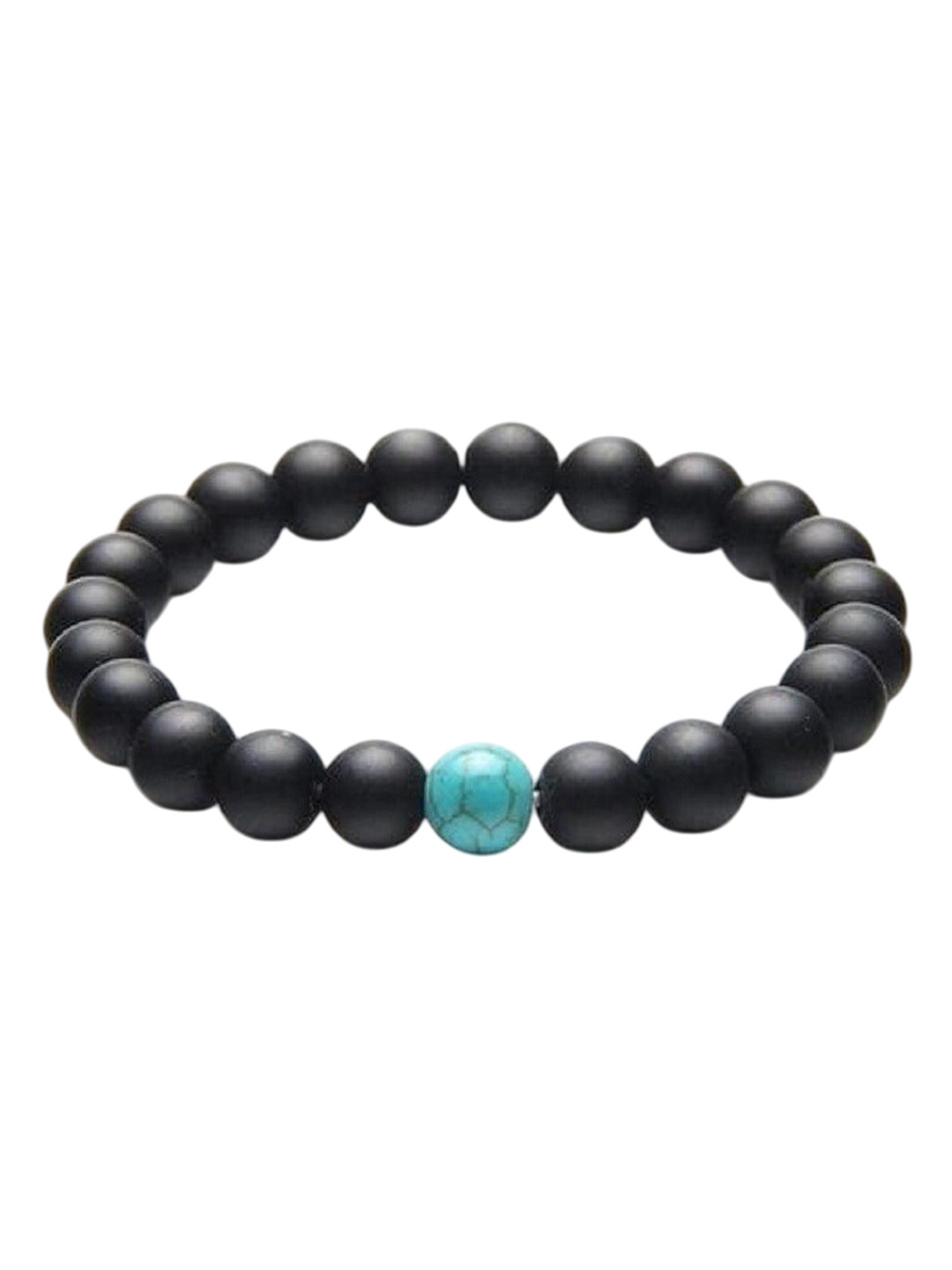 Sukhad Crystal & Turquoise Stone Beaded Elasticated Bracelet