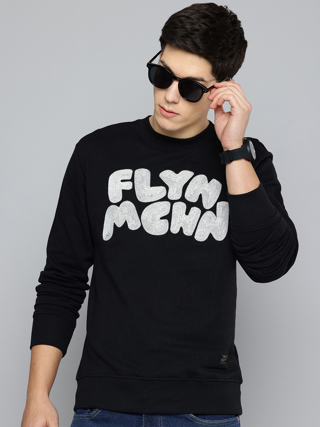 Flying Machine Brand Logo Embroidered Sweatshirt