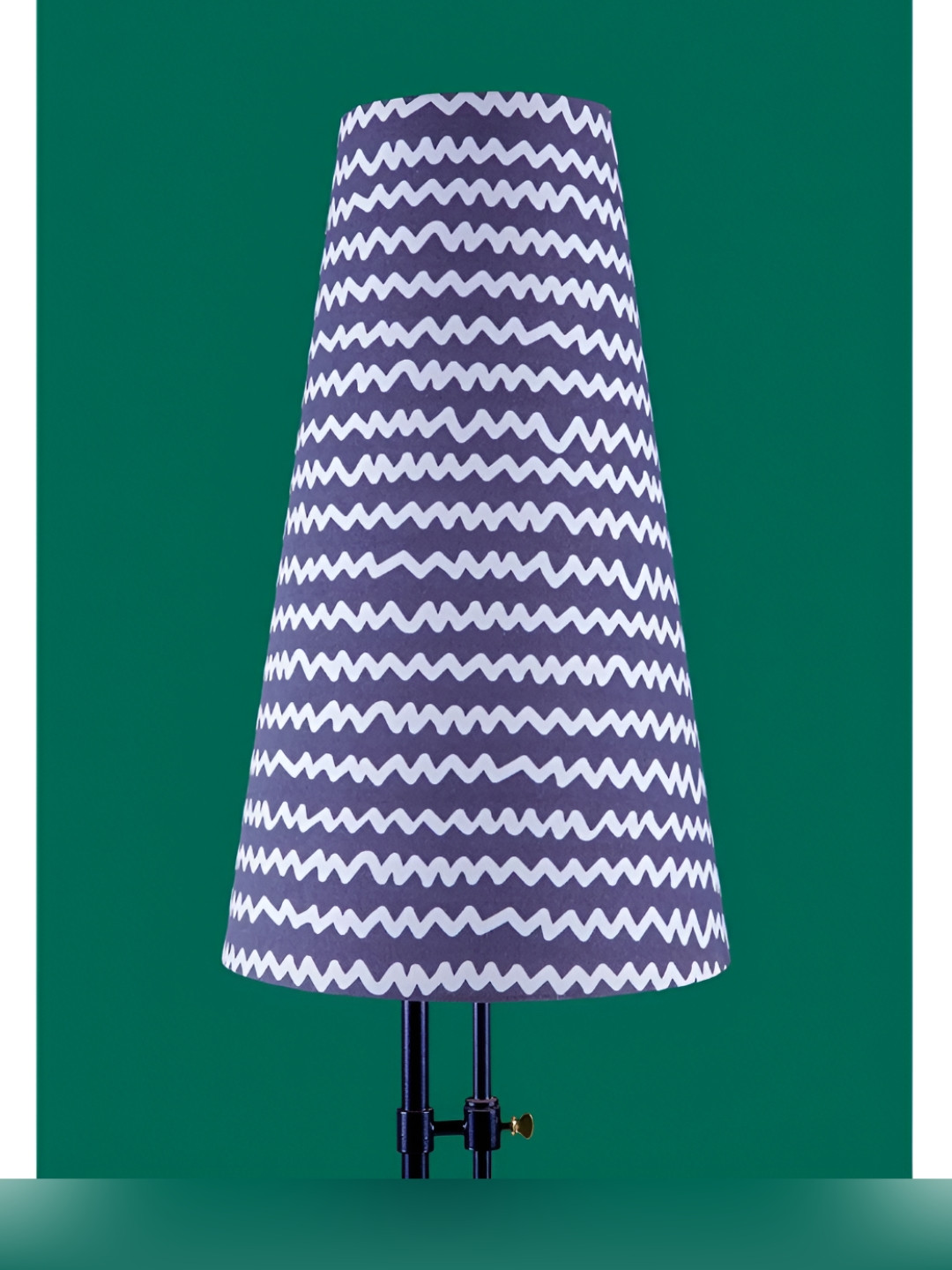 FREEDOM TREE Worli Water Blue & White Printed Metal Frustum Shaped Lampshade