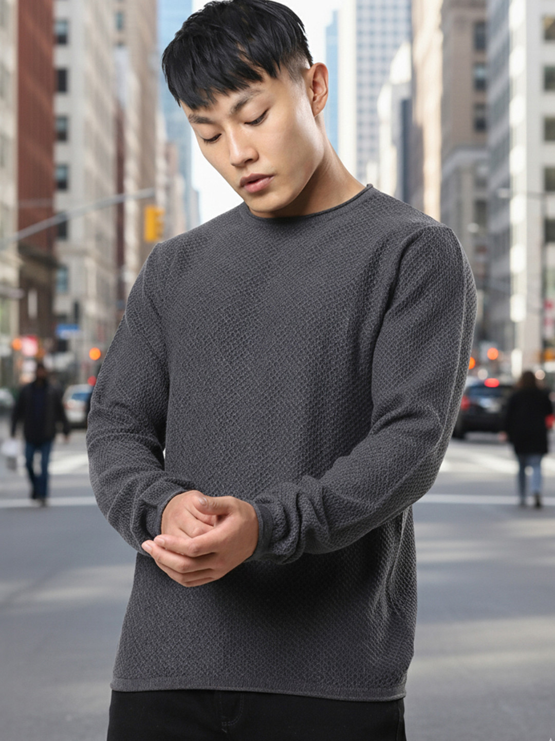 Bewakoof Men Flat Knit Sweater