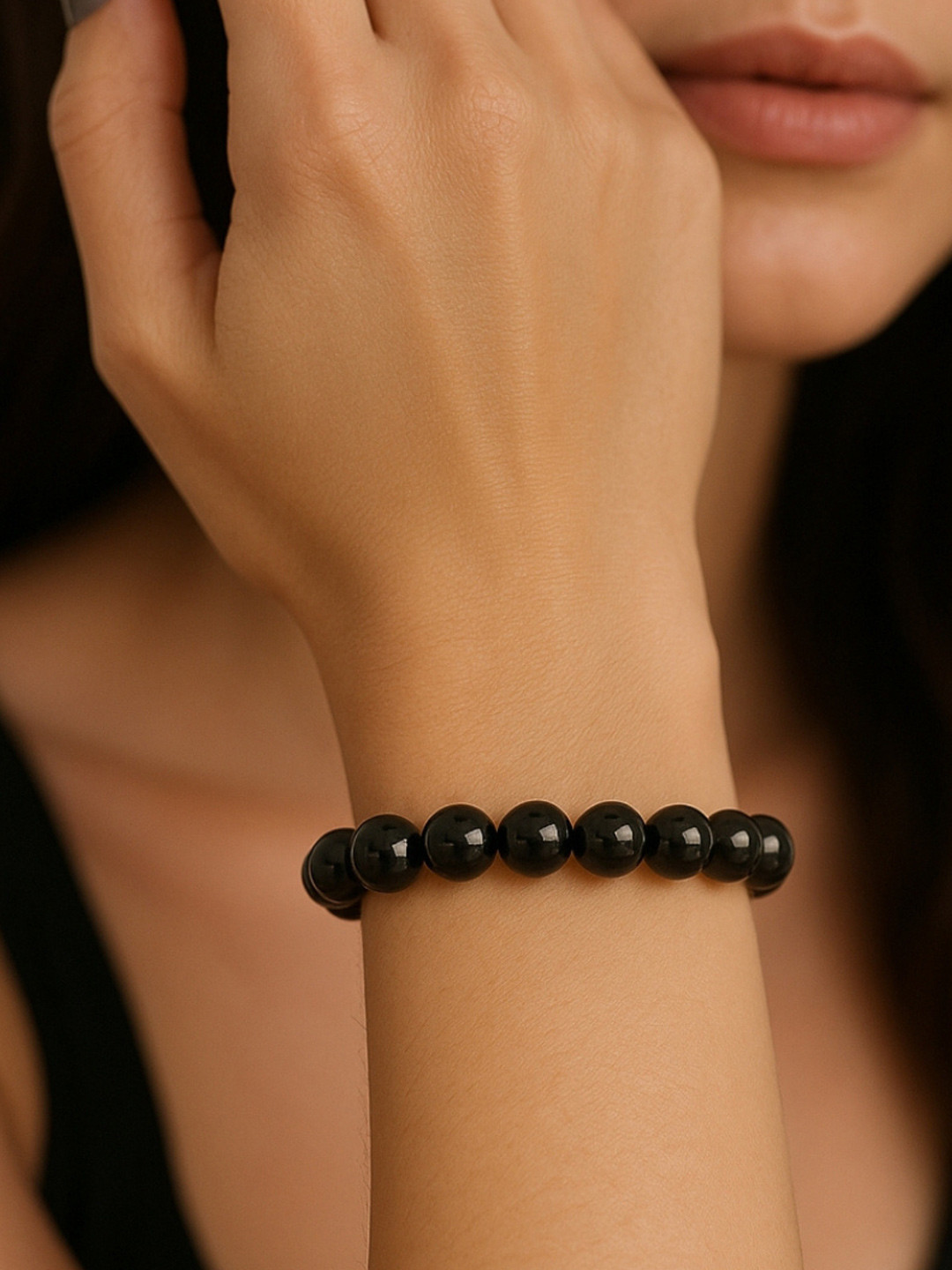 Basraa Women Black Turmaline Crystal Bracelet