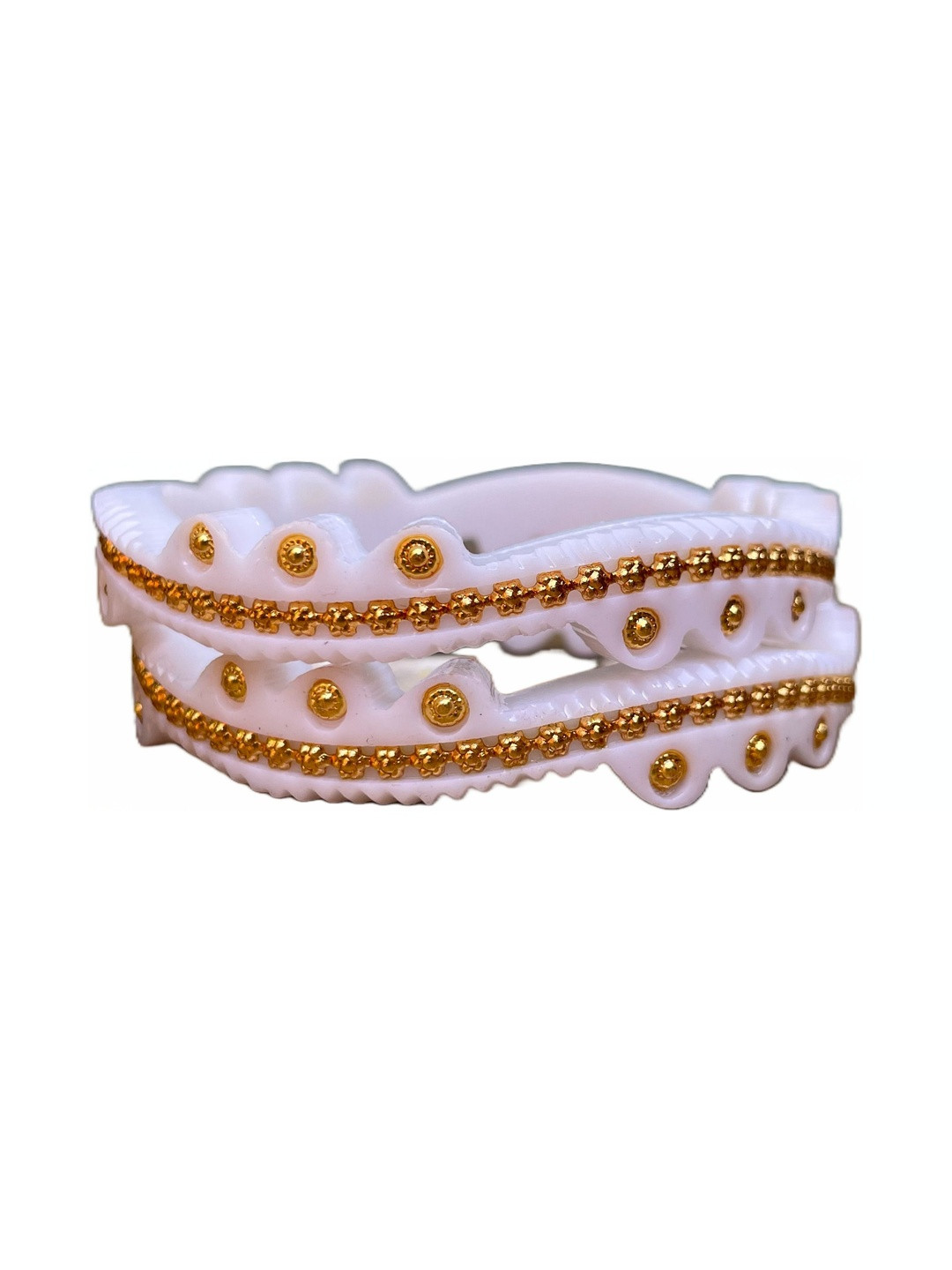 MAA sitala store Set Of 2 Gold-Plated Shakha Pola Bangles