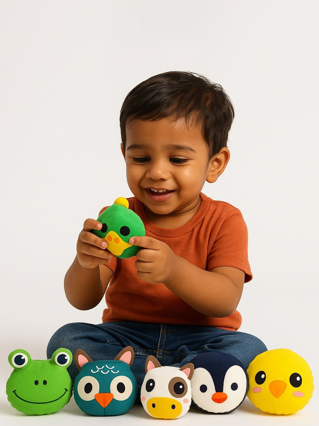 Pum Pum Kids Set of 7 Snake Plush Animals and Birds Soft Toys and Dolls