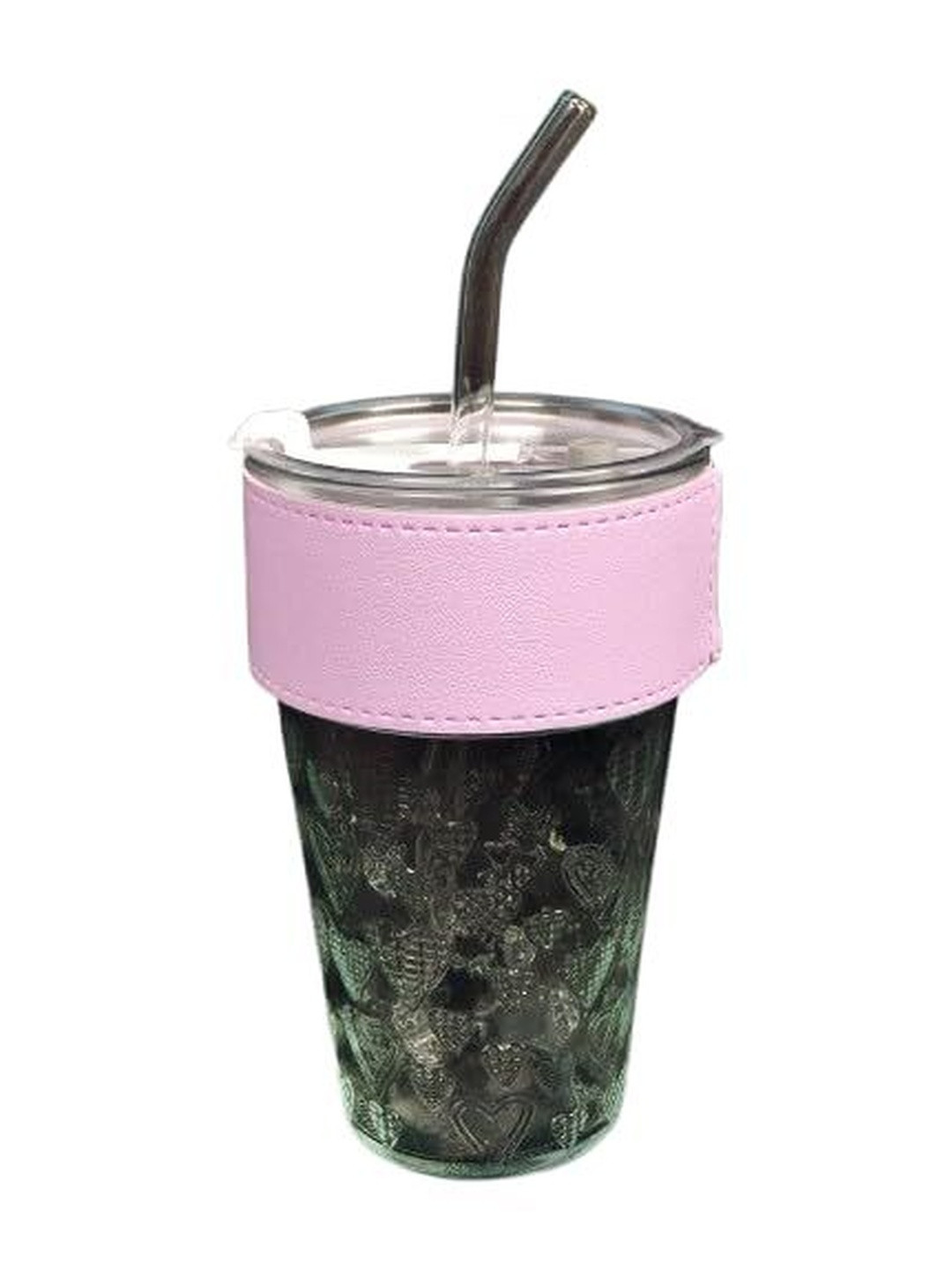 1ST TIME Pink Glass Water Bottle