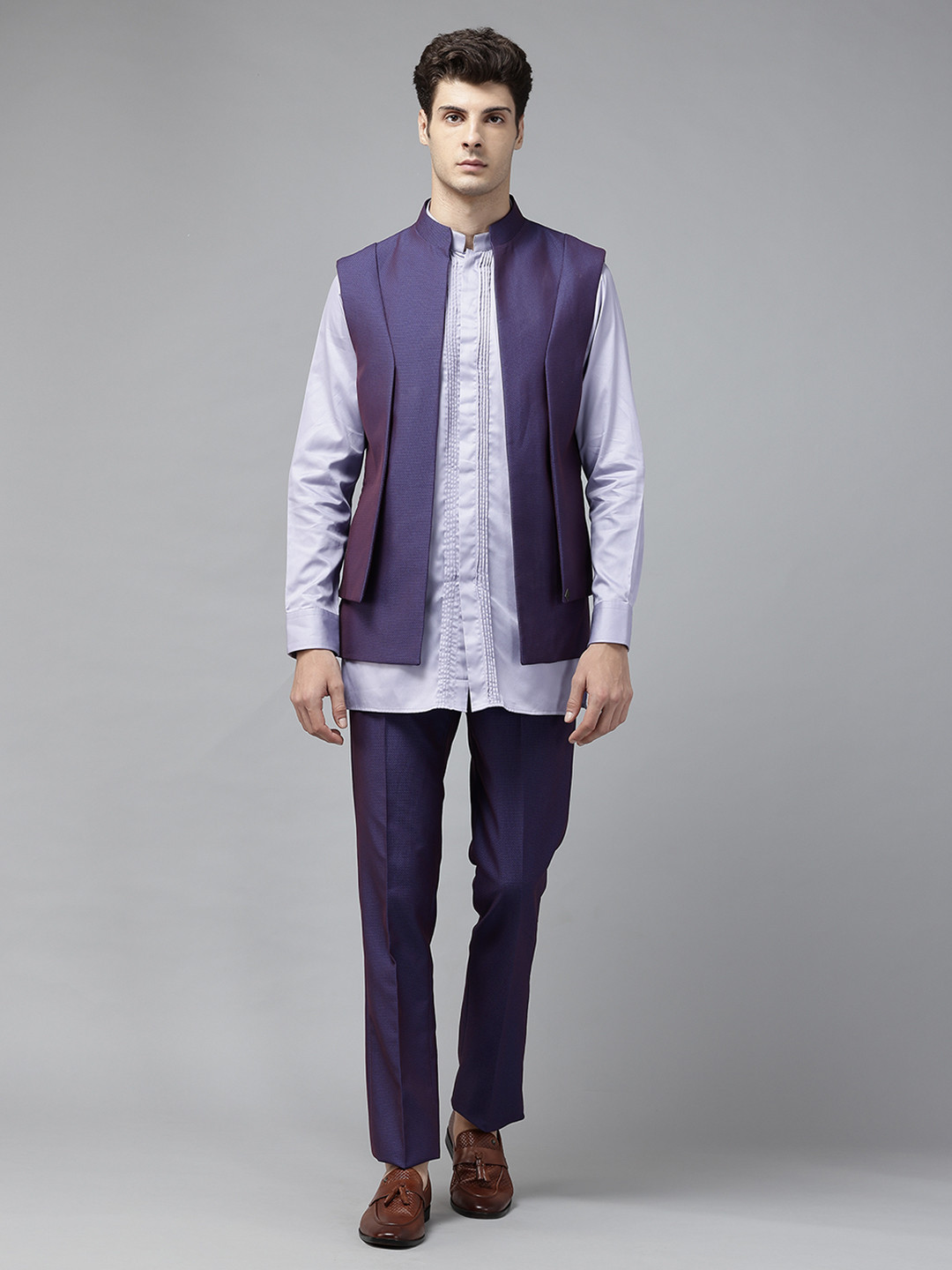 Blackberrys Slim Fit 3-Piece Ethnic Suit