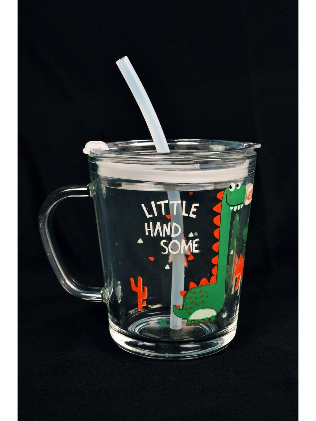 Somil Glass Sipper with Airtight Lid & Straw