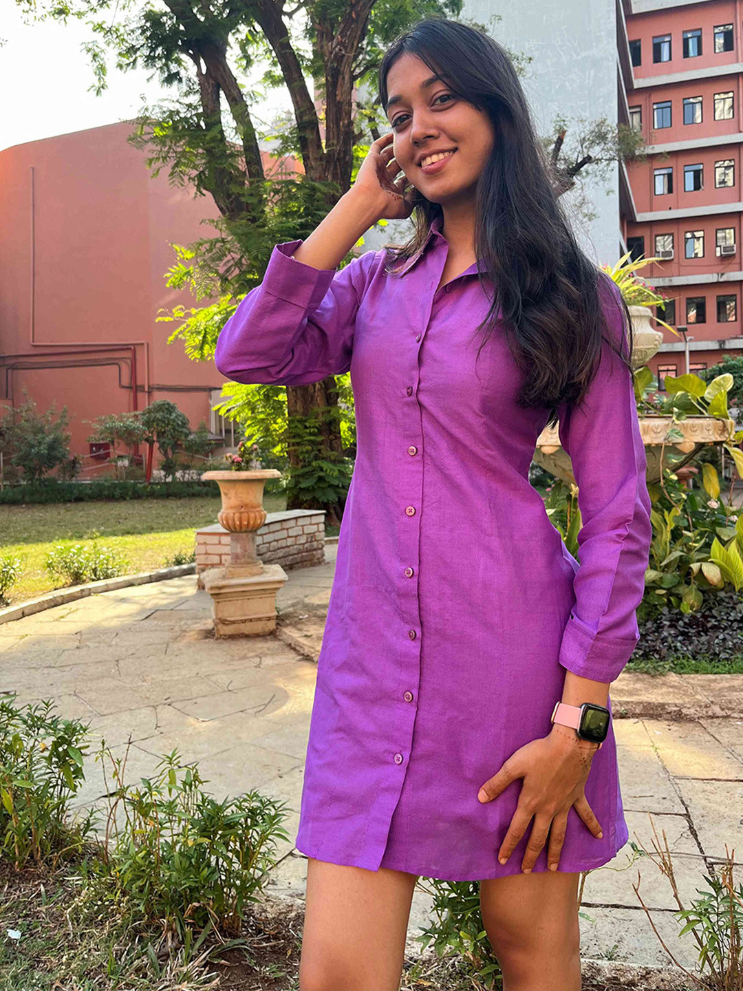 Naava Cotton Shirt Mini Dress